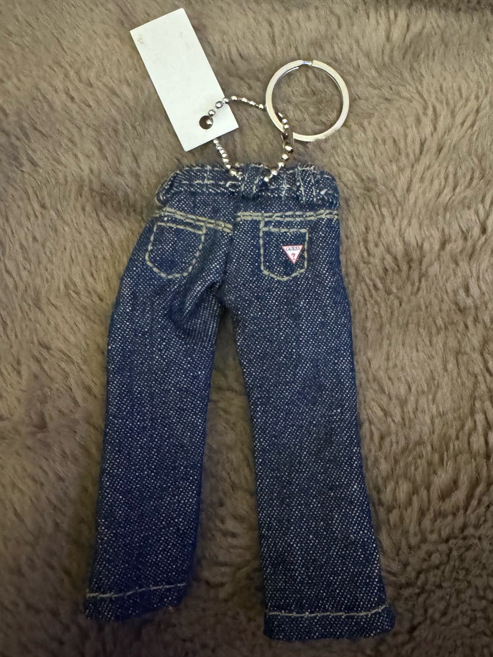 Guess Women's Boot Cut Jeans Keychain in Dark Blue Denim